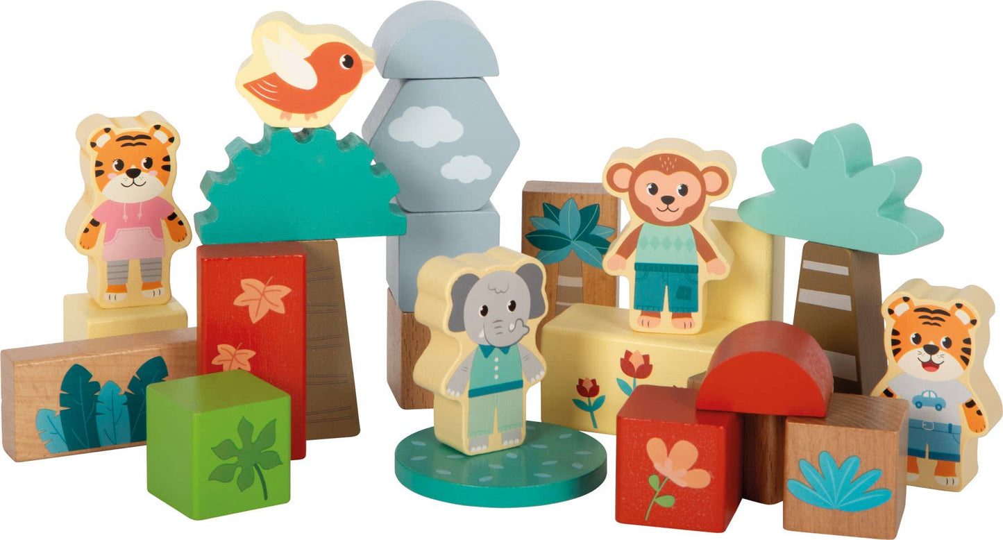 Blocs de construction en bois « Amis de la jungle »