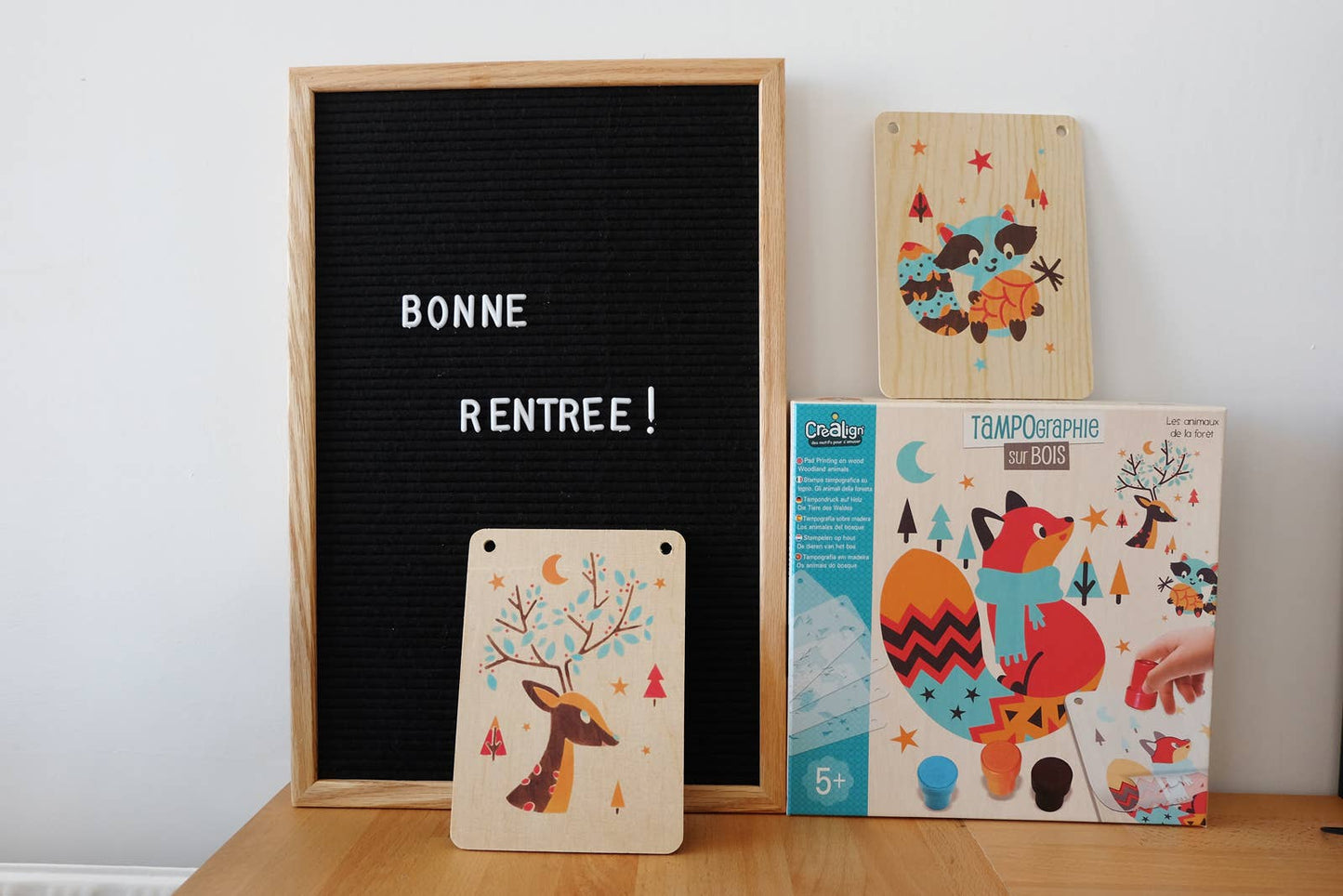 Tampographie sur bois, Animaux de la forêt