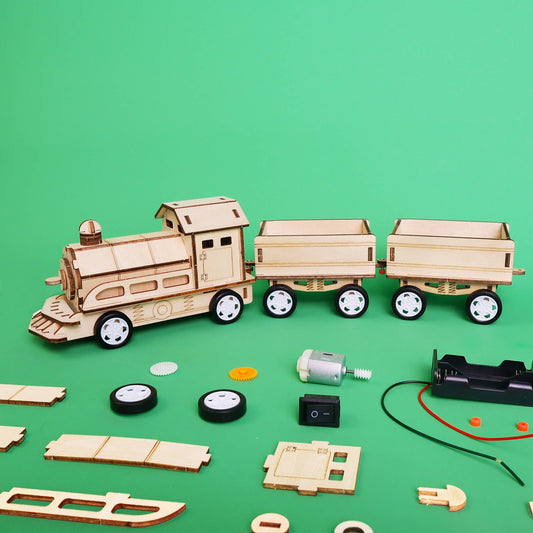 Kit DIY Train motorisé, jouet éducatif STEM pour enfants, kit de bricolage