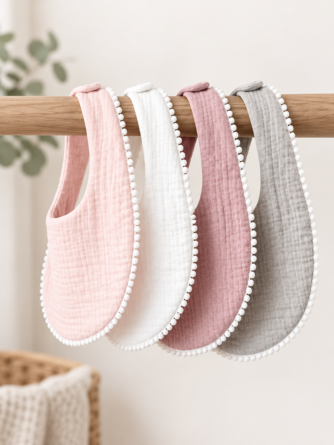 Bavoir en coton bio double tissu 25 x 11 cm
