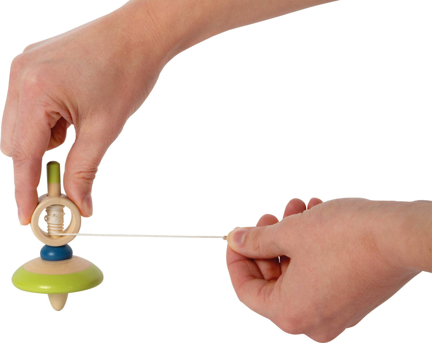 Ensemble de 12 toupies en bois à remontoir avec ficelle | jeux | jouets en bois