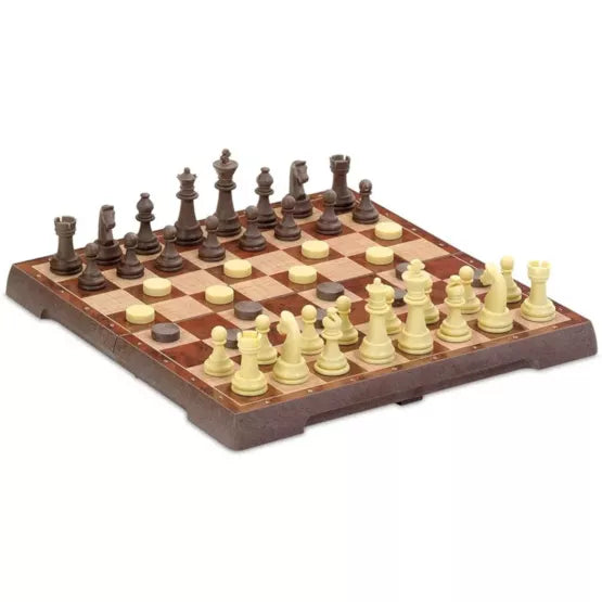 Echecs et dames magnétique 24 cm x 24 cm