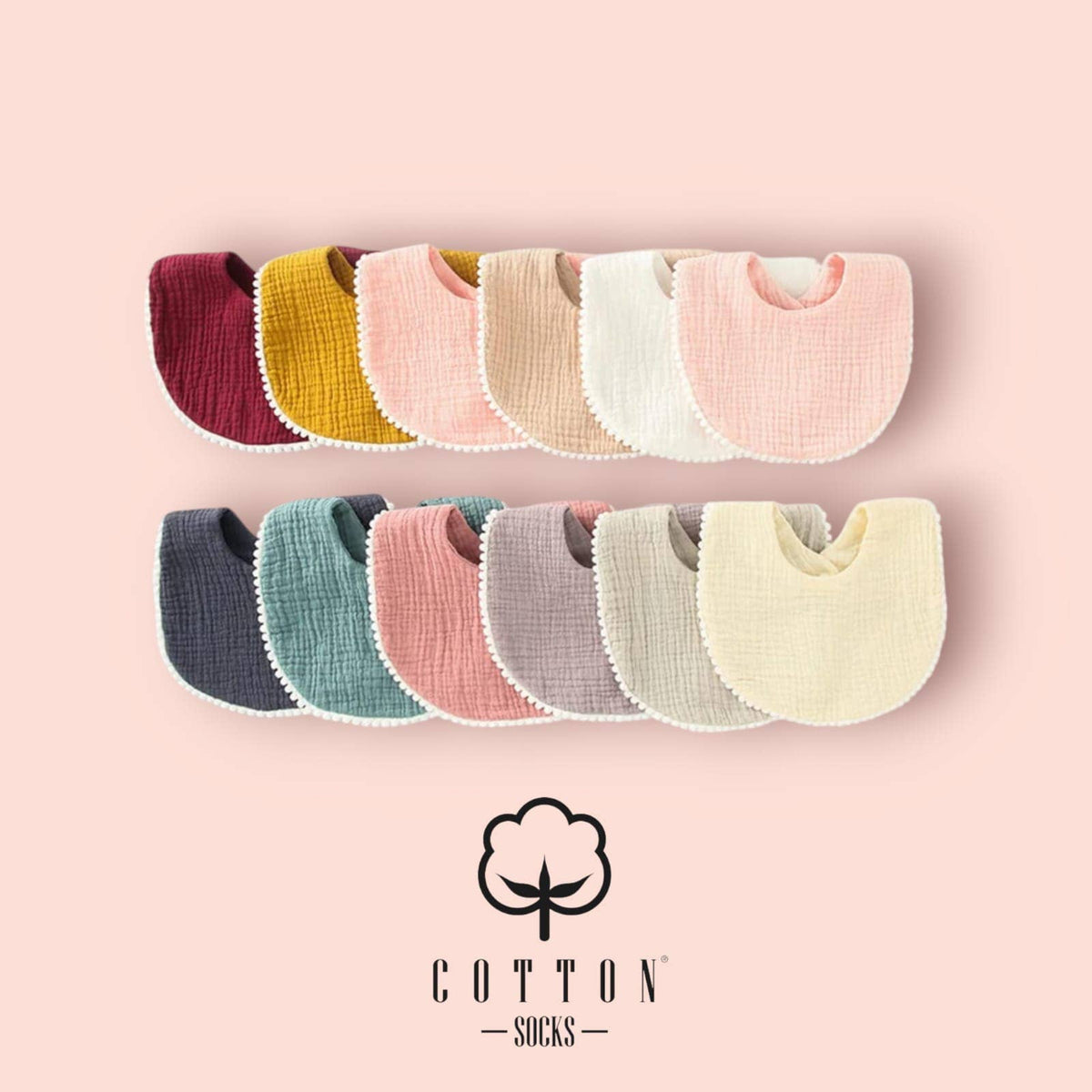 Bavoir en coton bio double tissu 25 x 11 cm