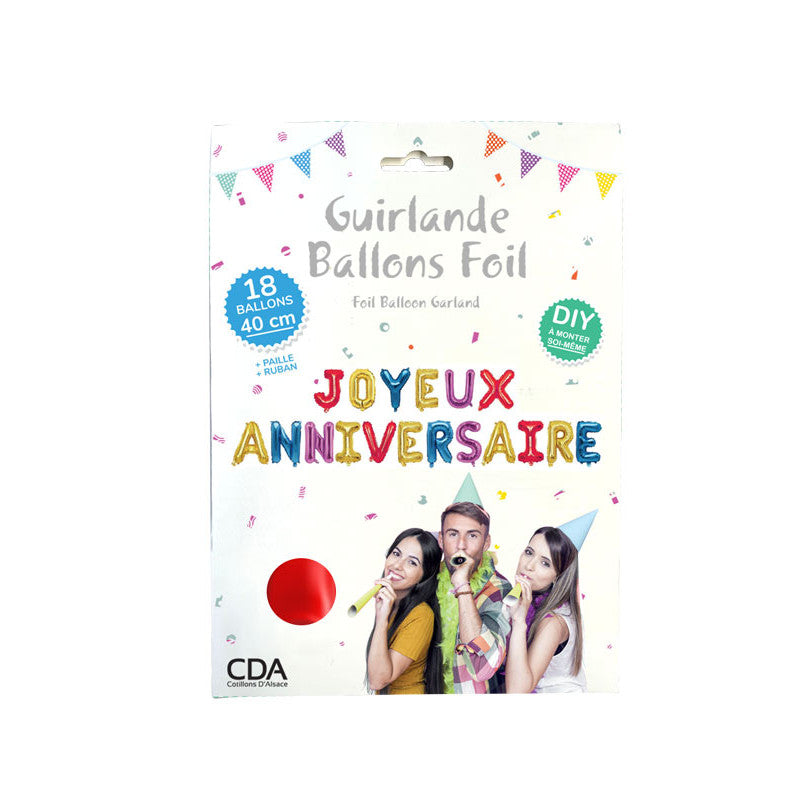 Guirlande ballons " Joyeux anniversaire "