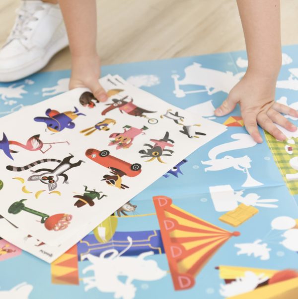 Poster pédagogique avec 52 stickers repositionnables - Les animaux