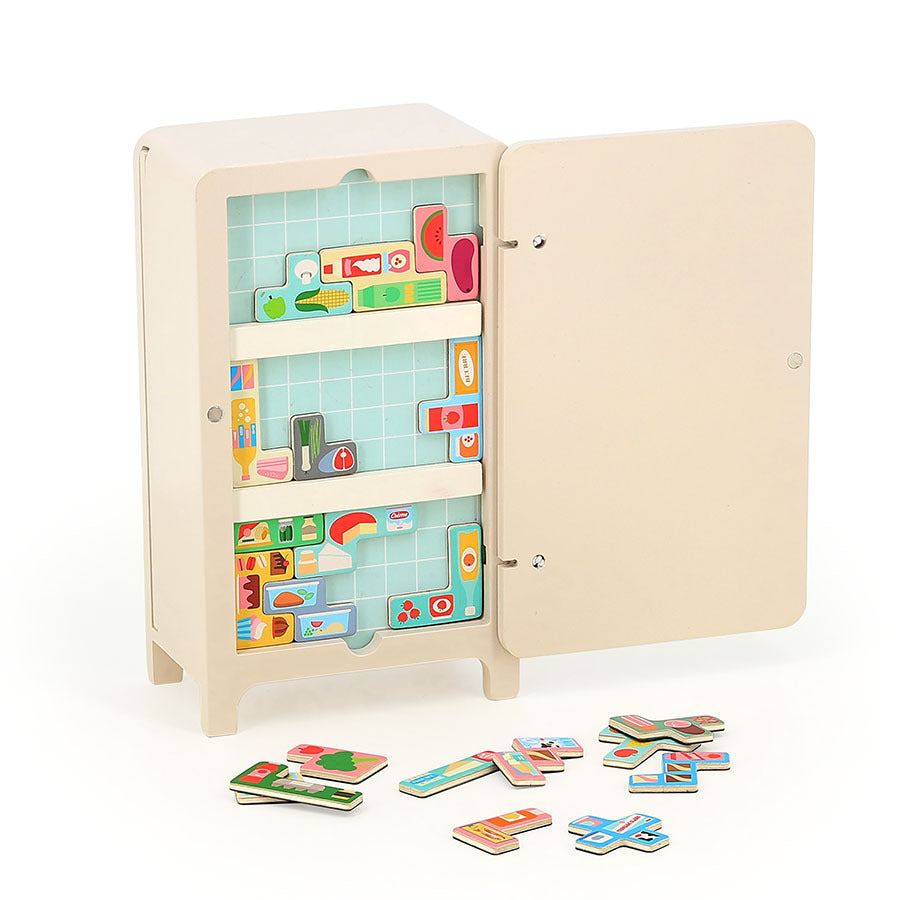 Jeu de logique en bois : Le frigo