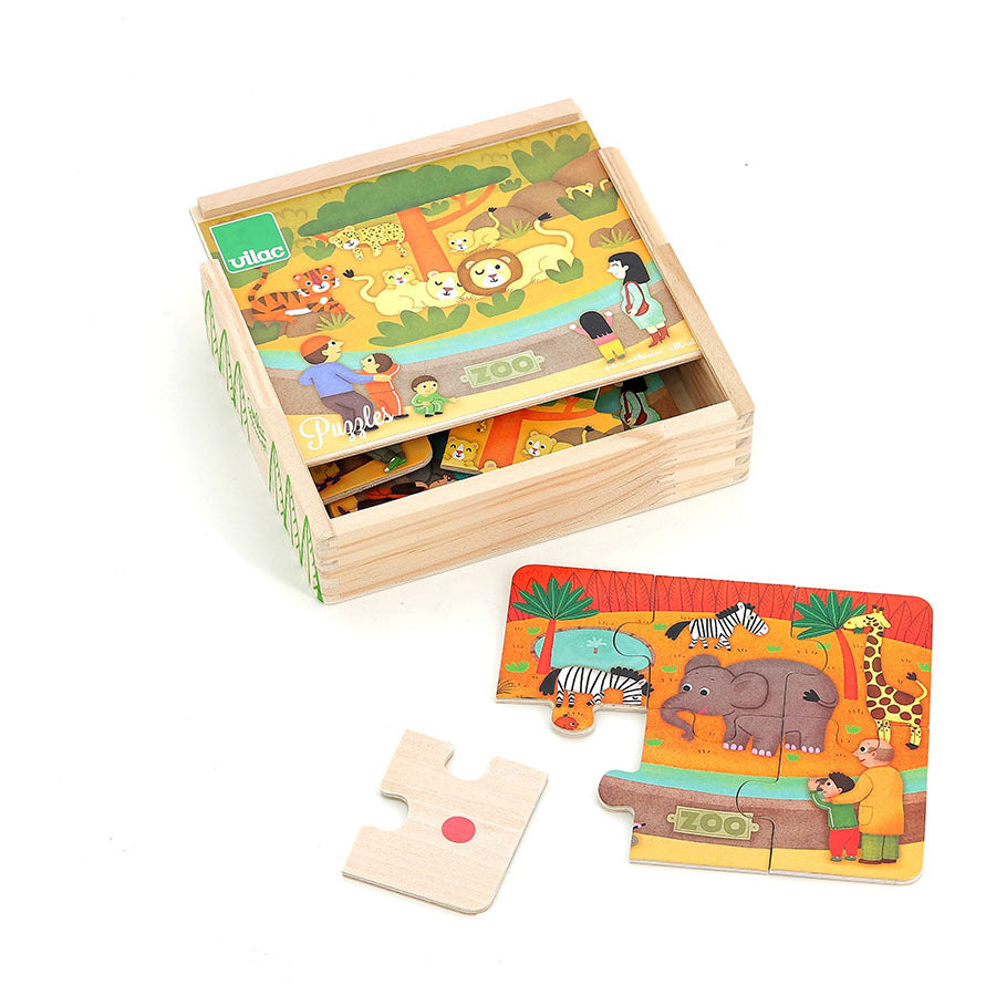 Coffret 4 puzzles en bois